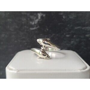 925 Sterling Silver Dolphin Ring Vintage SIZE US 9.25